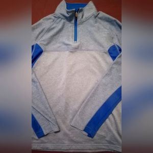 Champion C9 boys performance 1/4 zip jacket youth size med 8/10 3 tone blue